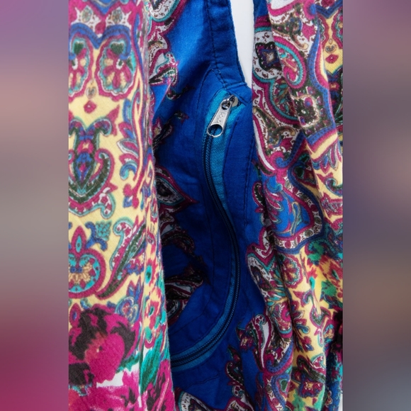 Boho Chic Beach Yoga Hobo Shoulder Bag - Paisley Floral Design - 100% Cotton - Picture 6 of 9